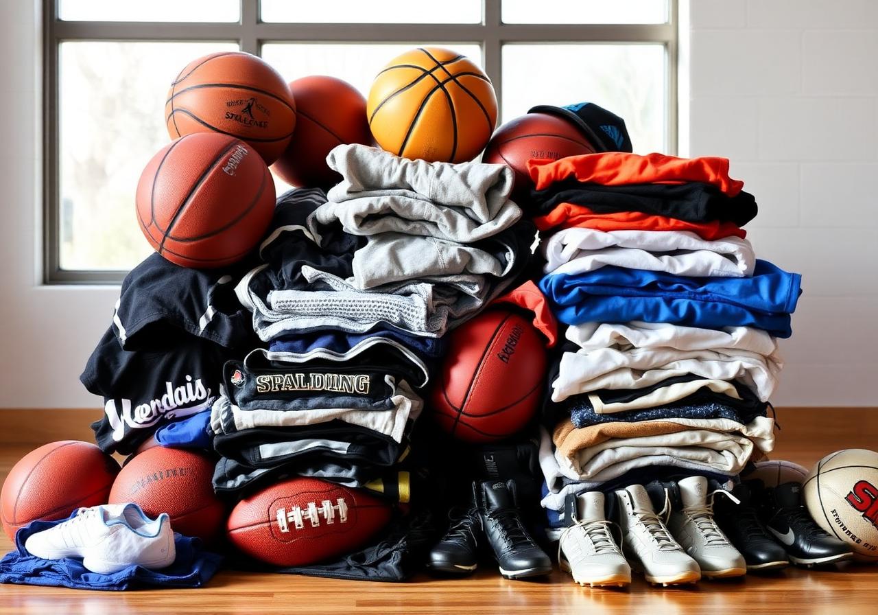 Equipment drive — collected gear ready for distribution