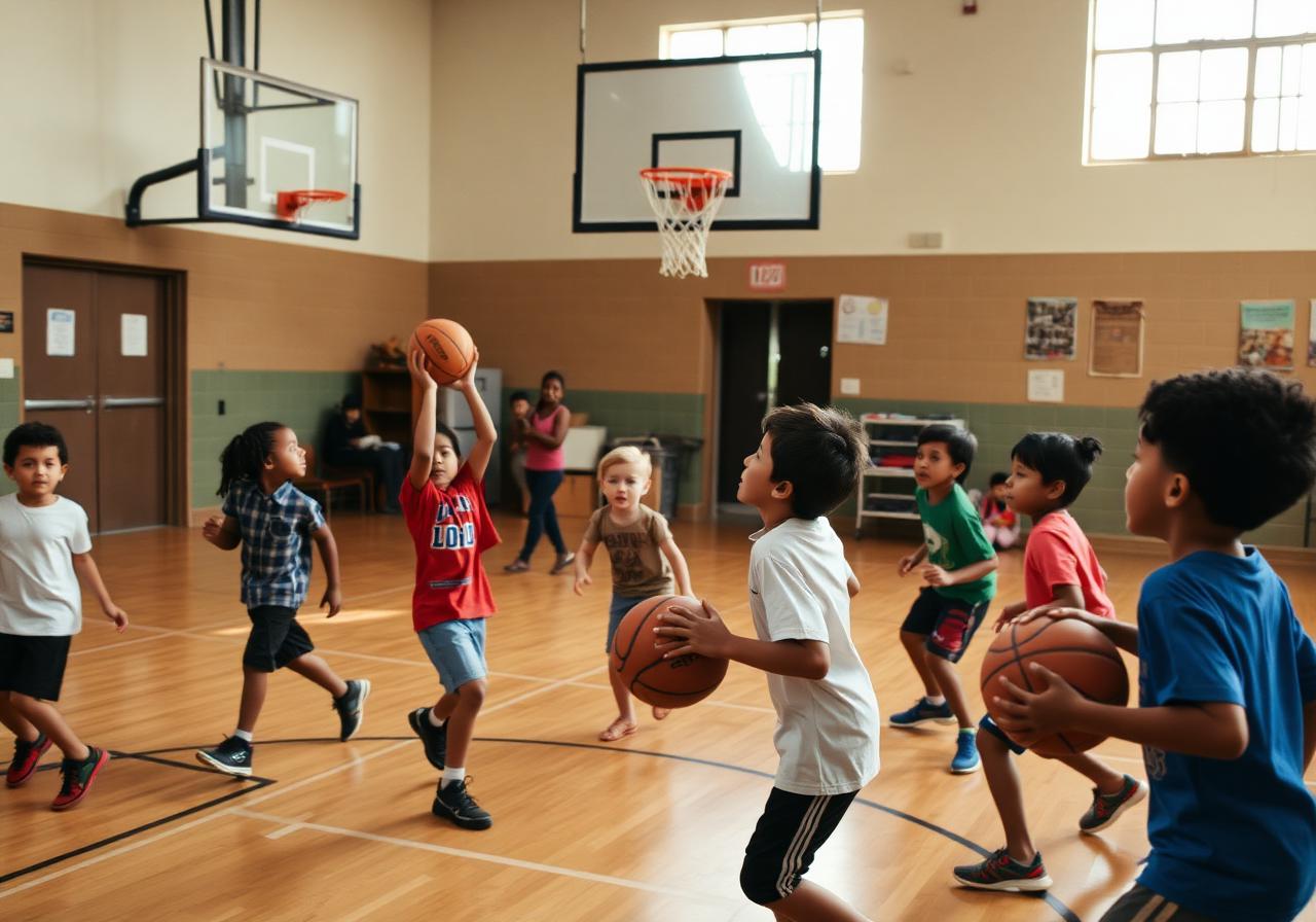 Pickup game at the community center